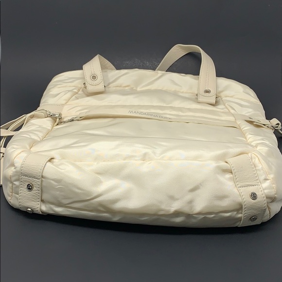 Mandarina Duck Cream Nylon Shoulder Bag Light Tote - Picture 8 of 8